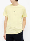 Marble Back Logo Short Sleeve T-Shirt Yellow - STONE ISLAND - BALAAN 4