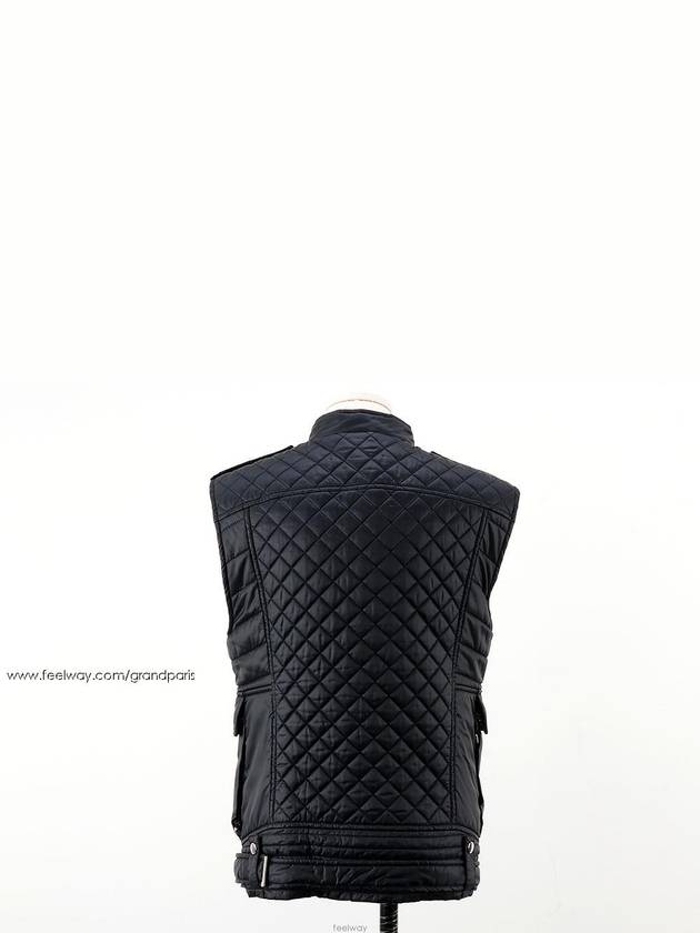 Black Quilted Biker Zip Up Vest M - BALMAIN - BALAAN 5