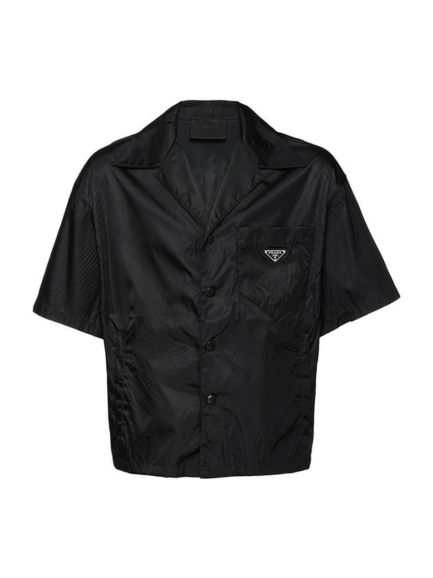 Re-Nylon Short Sleeve Shirt Black - PRADA - BALAAN 1