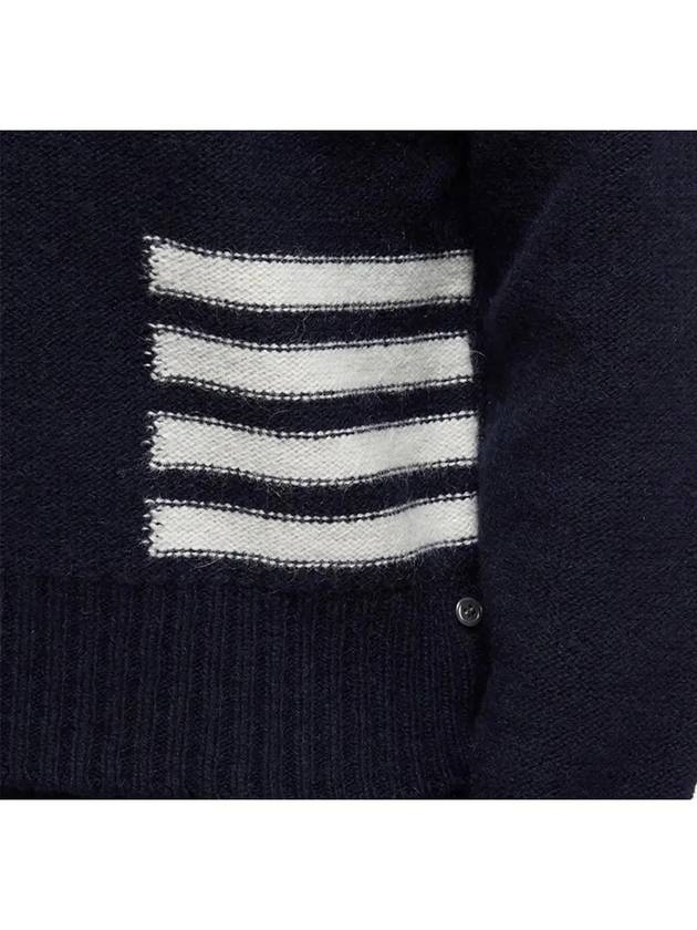 Donegal 4-Bar Striped Crew Neck Wool Knit Top Navy - THOM BROWNE - BALAAN 8