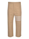 4 Bar Stripe Cotton Straight Pants Beige - THOM BROWNE - BALAAN 2