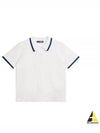 Women's Feline Knit Short Sleeve Polo Shirt White - J.LINDEBERG - BALAAN 2