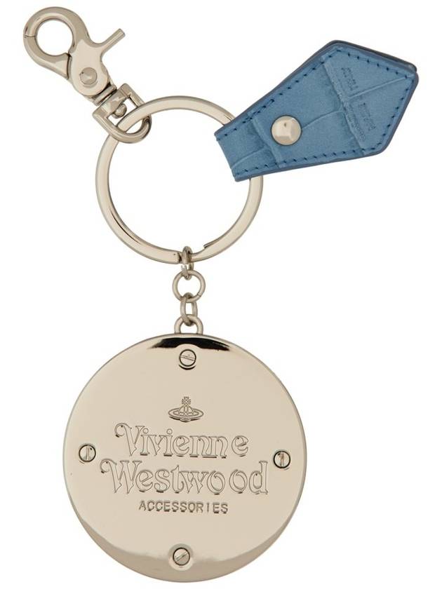 ORB Logo Charm Crocodile Skin Metal Key Ring Blue - VIVIENNE WESTWOOD - BALAAN 3