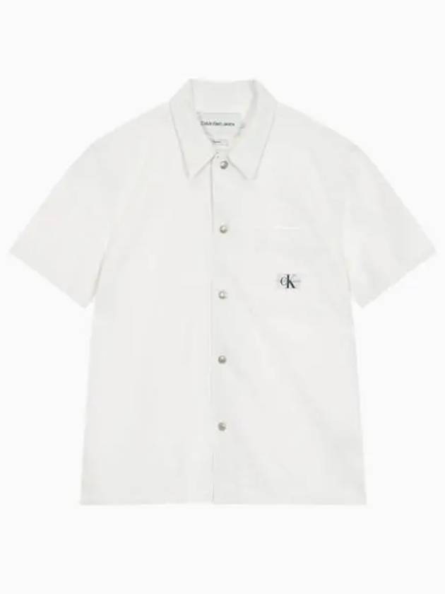 Jeans Camp Denim Short Sleeve Shirt White - CALVIN KLEIN - BALAAN 1