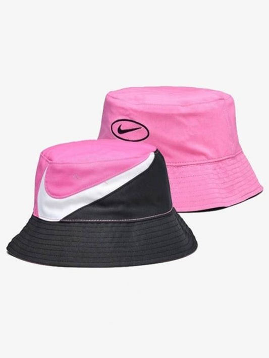 Big Swoosh Reversible Bucket Hat Black Pink - NIKE - BALAAN.