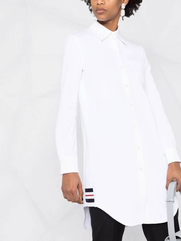 Women's Three Stripe Tab Pocket Shirt Dress White - THOM BROWNE - BALAAN 3