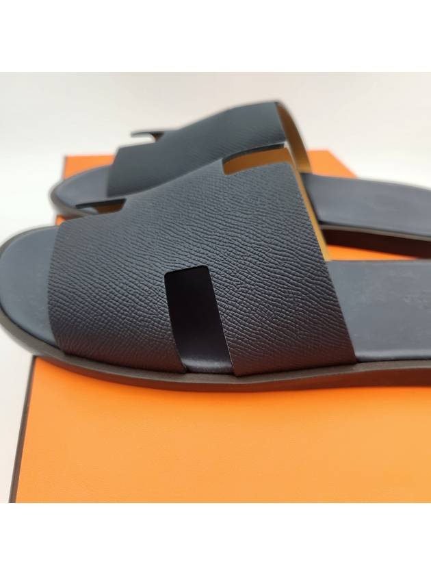 Izmir Leather Slippers Marine Brown - HERMES - BALAAN 7