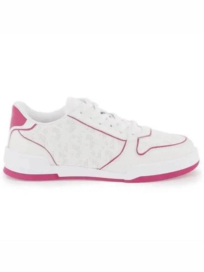 One Oblique Perforated Calfskin Low Top Sneakers White Fuchsia - DIOR - BALAAN 2