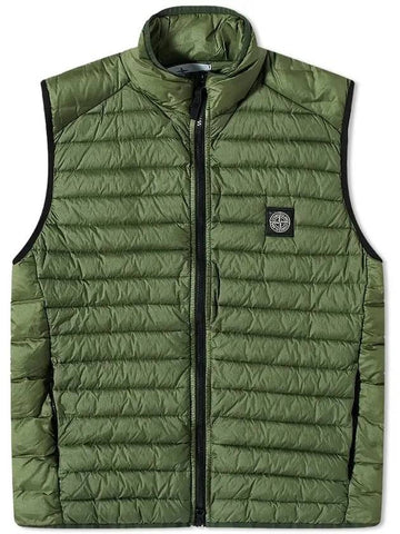 Loom Woven Chambers Nylon Down Vest Olive - STONE ISLAND - BALAAN 1