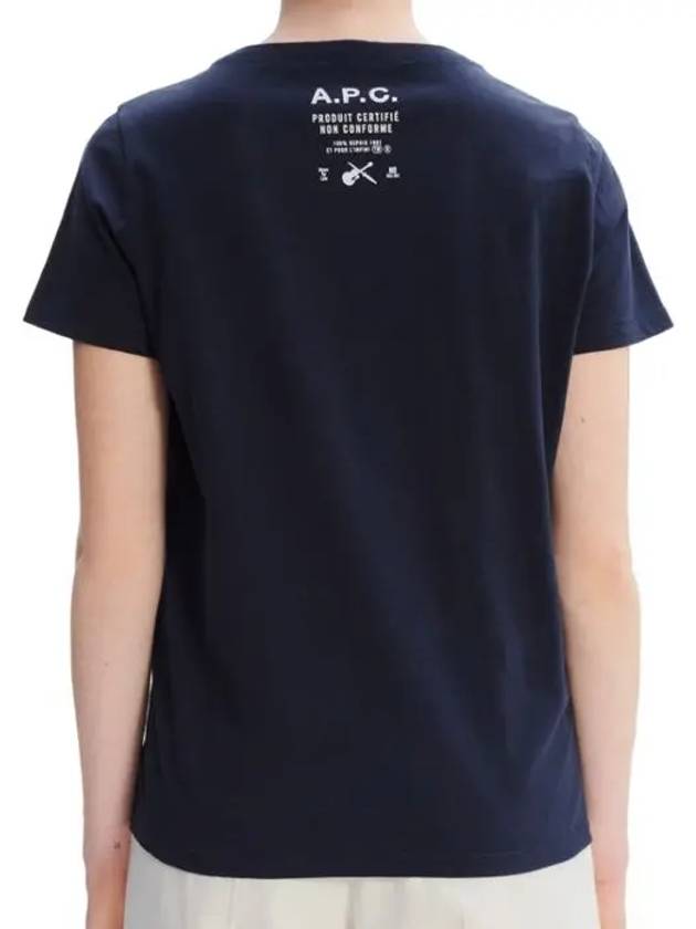 Leanne Logo Short Sleeve T-Shirt Navy - A.P.C. - BALAAN 3