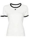 Logo Buckle Short Sleeve T-shirt White - COURREGES - BALAAN 1