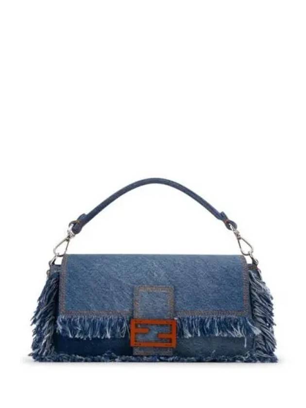 Women's Baguette Denim Shoulder Bag Blue - FENDI - BALAAN 2