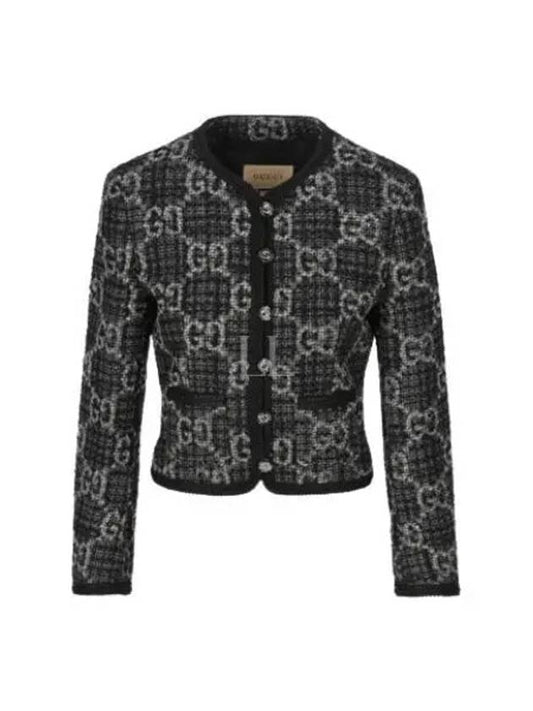 GG Tweed Jacket Grey - GUCCI - BALAAN 2