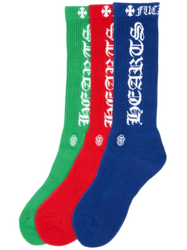 Embroidered Logo 3 Pack Socks - CHROME HEARTS - BALAAN 1