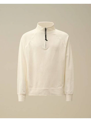 C.P.COMPANY LIGHT FLEECE HALF ZIP LOGO SWEATSHIRT - CP COMPANY - BALAAN 1