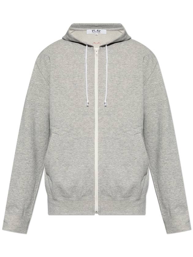 Comme Des Garçons Play Zip-up Sweatshirt, Unisex, Grey - COMME DES GARCONS PLAY - BALAAN 1