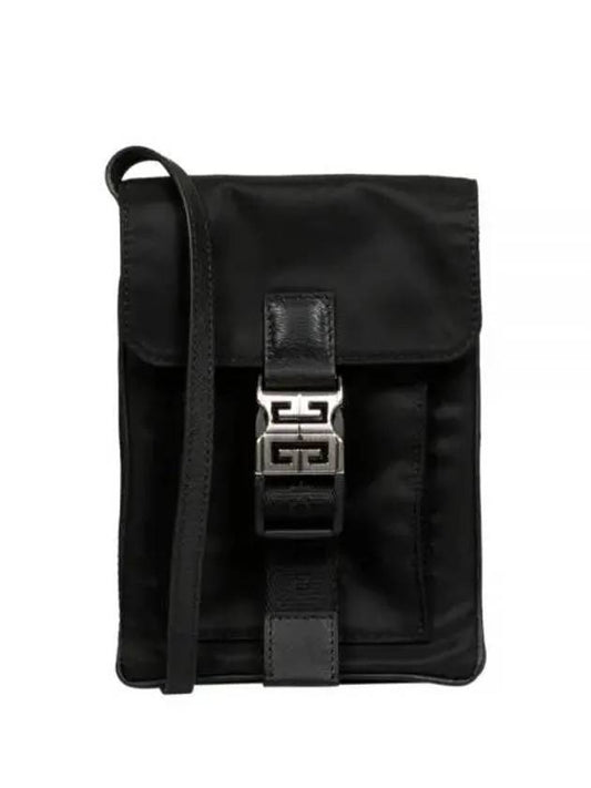 logo applique leather trim nylon cross bag black - GIVENCHY - BALAAN 2