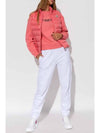 Logo Printed Cotton Sweatshirt Pink - MONCLER - BALAAN 6