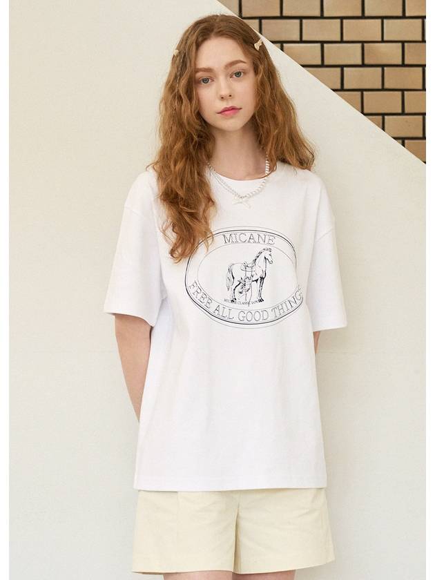 Wood Horse Overfit Short Sleeve T Shirt - MICANE - BALAAN 4