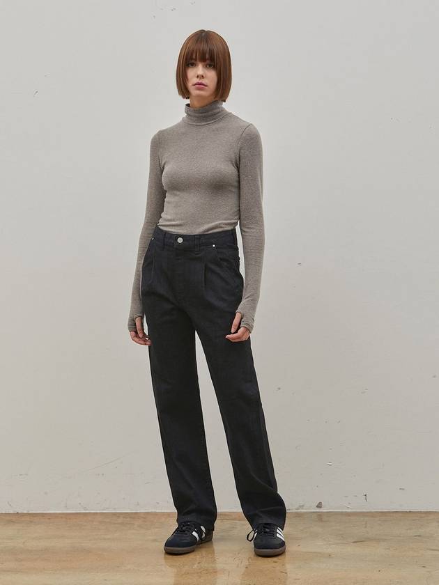 Denim tuck basic straight pants black - RYUL+WAI: - BALAAN 2