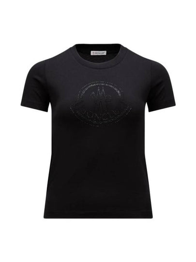 Crystal Logo Short Sleeve T-Shirt Black - MONCLER - BALAAN 2