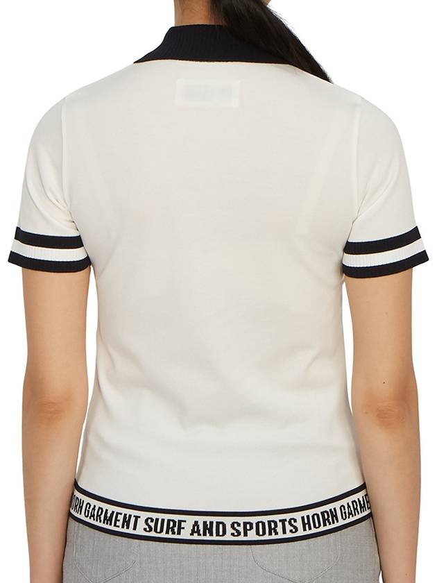 Women's Logo Short Sleeve PK Shirt White - HORN GARMENT - BALAAN 5