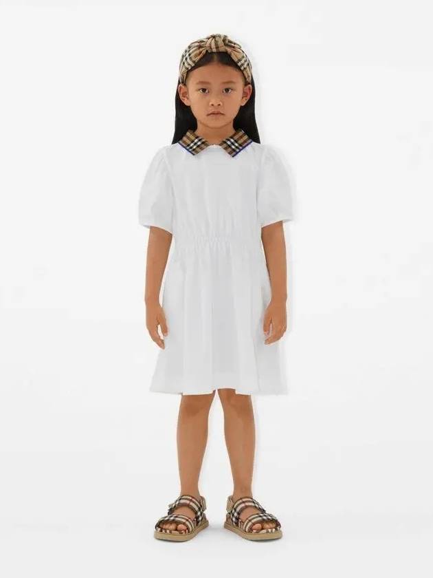 Kids Vintage Check Collar Dress White - BURBERRY - BALAAN 5