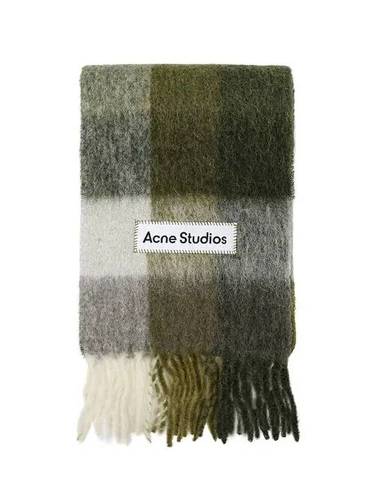 Check Mohair Muffler Green - ACNE STUDIOS - BALAAN 2