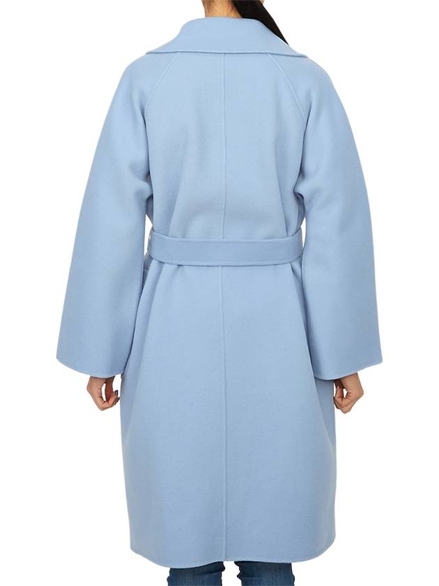 Rovo Wrap Wool Singe Coat Light Blue - MAX MARA - BALAAN 6