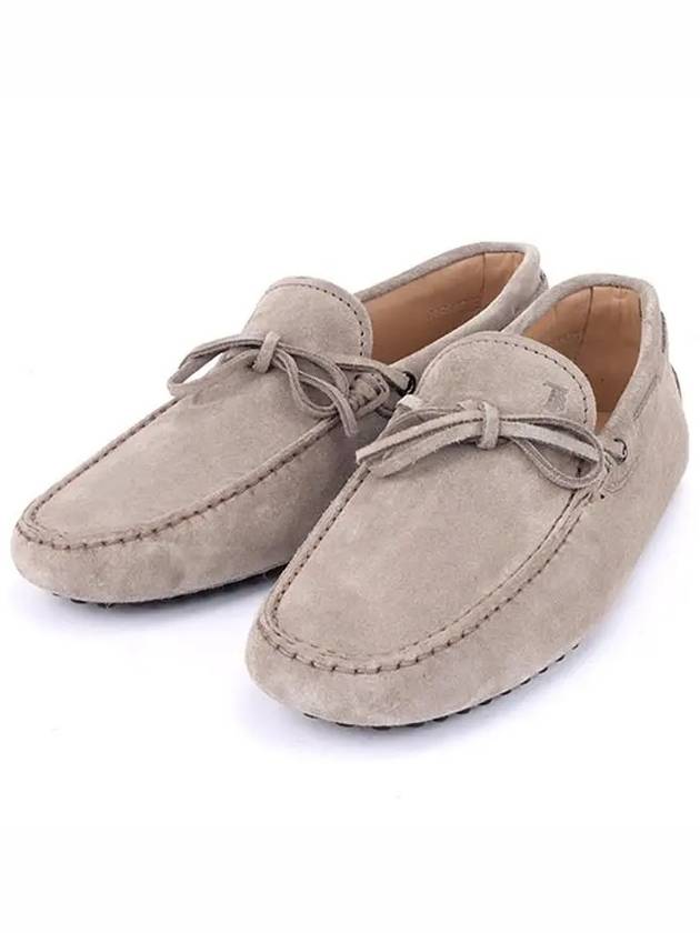 Men's Gommino Suede Driving Shoes Beige - TOD'S - BALAAN 3