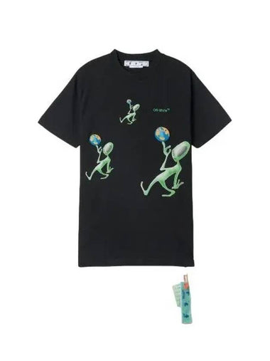 Alien Arrow Print Short Sleeve T Shirt Black - OFF WHITE - BALAAN 1