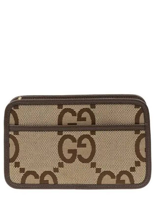 Jumbo GG Mini Bag Camel Ebony Canvas - GUCCI - BALAAN 2