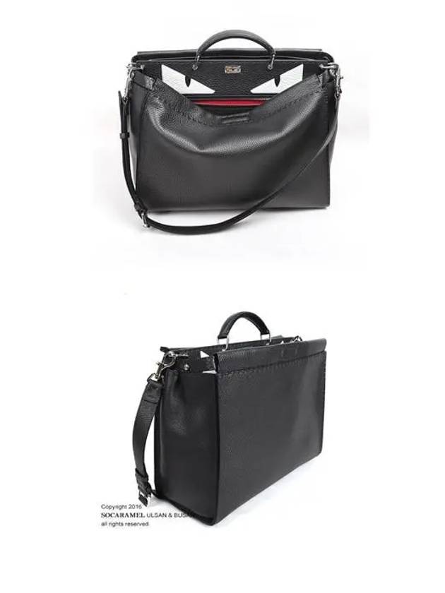 Selleria Monster Peekaboo Medium Briefcase Black - FENDI - BALAAN 3