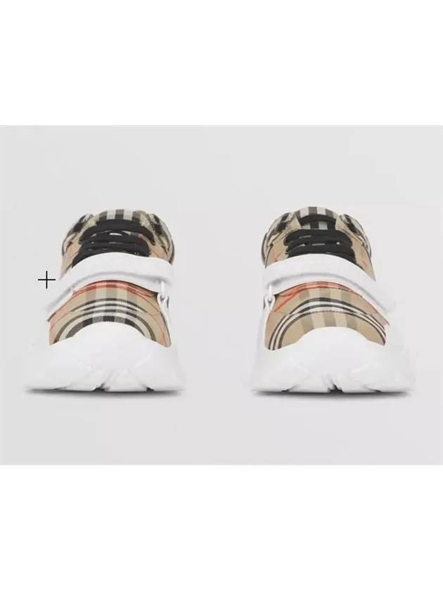 Vintage Check And Leather Sneakers White Archive Beige - BURBERRY - BALAAN 6