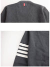 Cotton 4-Bar Milano Classic V-Neck Cardigan Medium Grey - THOM BROWNE - BALAAN 9