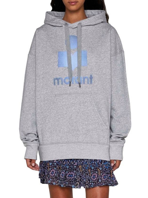 Mansel Big Logo Print Hoodie Grey - ISABEL MARANT - BALAAN 3