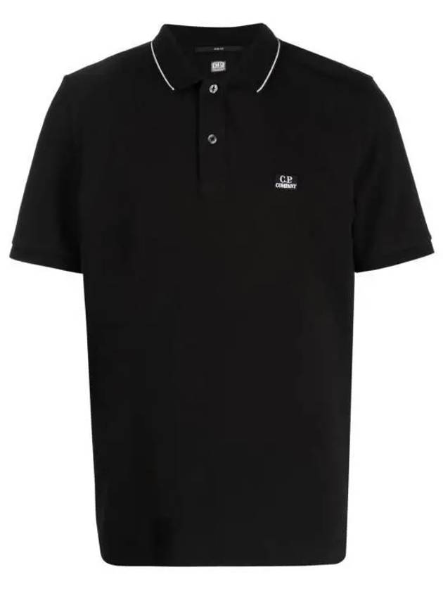 Stretch Piquet Slim Fit Polo Shirt Black - CP COMPANY - BALAAN 2