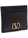 V Logo Signature Card Wallet Black - VALENTINO - BALAAN 4