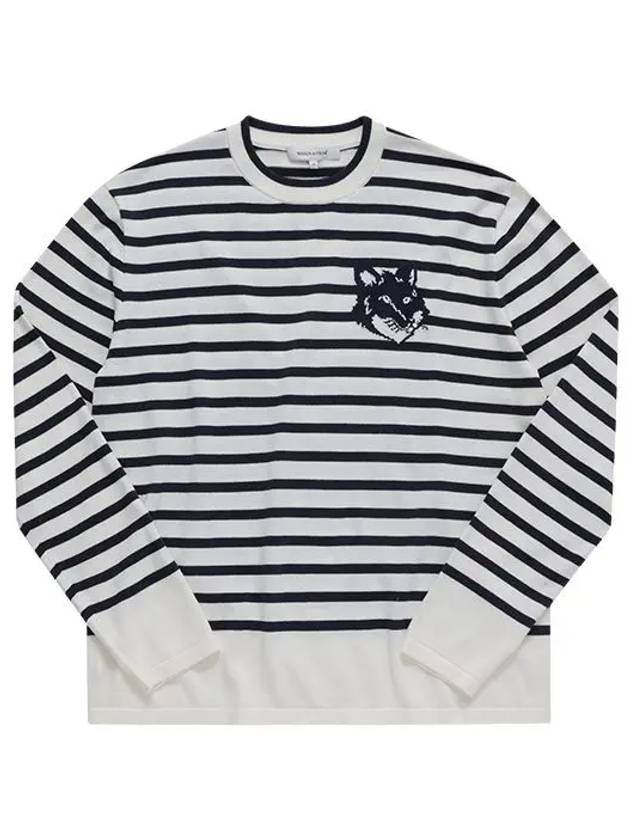 Fox Motif Cotton Long Sleeve T-Shirt Black White - MAISON KITSUNE - BALAAN 6