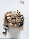 Montage Print Large Square Silk Wool Scarf Beige - BURBERRY - BALAAN 4