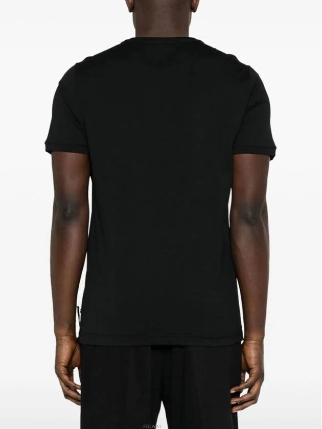 Logo Embroidered Jersey Cotton Short Sleeve T-Shirt Black - FENDI - BALAAN 3