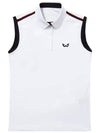 Golf Wear Mesh Tape Collar Sleeveless Golf T-shirt WB21SUWT02WH White - WHITEBALL - BALAAN 3