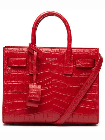 Sac de Jour Nano Bag Crocodile 398711 CS30N 6422 Red - SAINT LAURENT - BALAAN 1