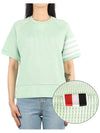 Women's Waffle 4 Bar Raglan Short Sleeve T-Shirt Light Green - THOM BROWNE - BALAAN 2