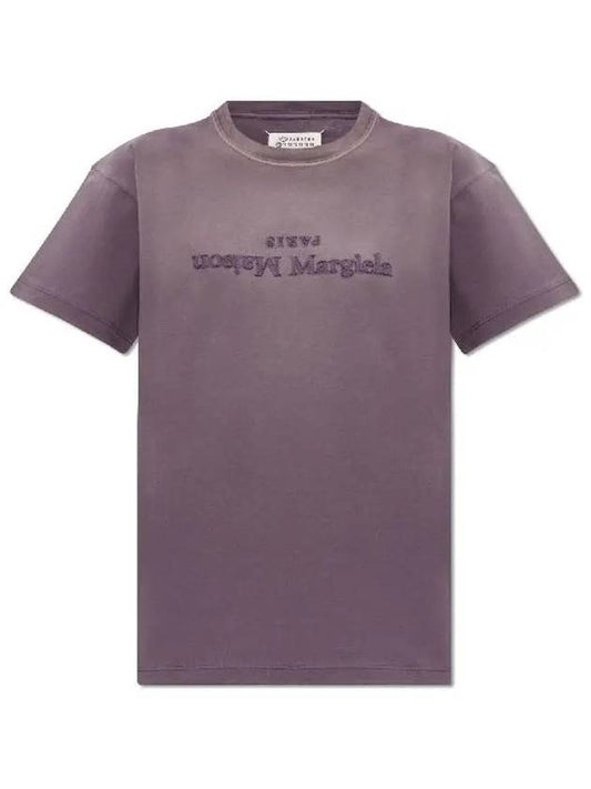 Reverse Logo Short Sleeve T-Shirt Washed Purple - MAISON MARGIELA - BALAAN 2