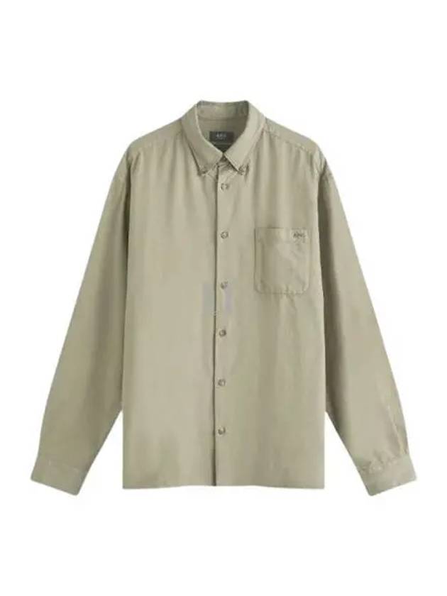 Mateo Logo Long Sleeve Shirt Khaki - A.P.C. - BALAAN 2