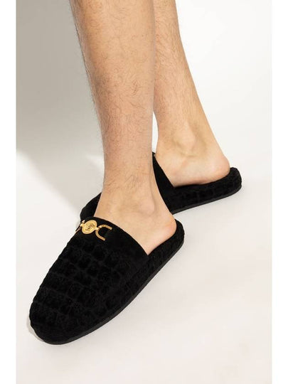 Versace Home Slippers With Logo, Men's, Black - VERSACE - BALAAN 2