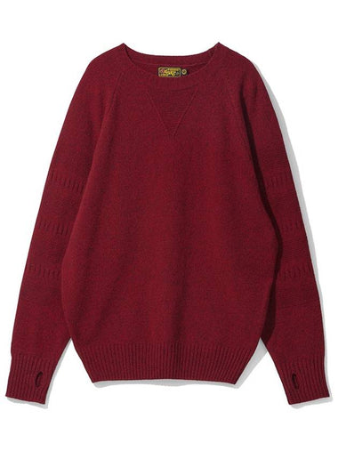 lambs Wool Tweed Knit Red - OGARP - BALAAN 1