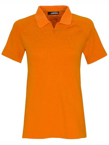 SS23 Golf Short Sleeve Sadini Seamless Polo SADINE SEAMLESS POLO Russet Orange - J.LINDEBERG - BALAAN 1