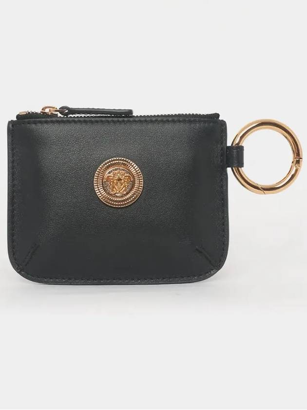 Medusa Zipper Pocket Leather Keyring Coin Wallet Black - VERSACE - BALAAN 4